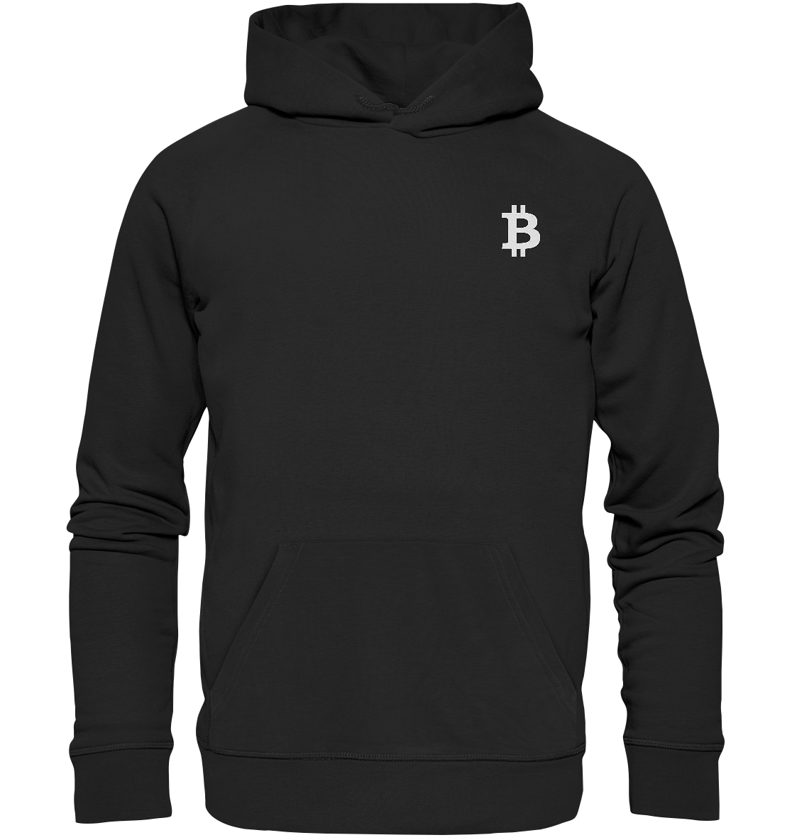 BTC Logo weiß – Organic Hoodie