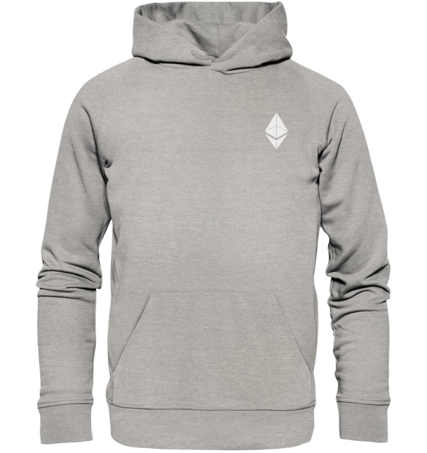 ETH Logo weiß - Organic Hoodie – Bild 3